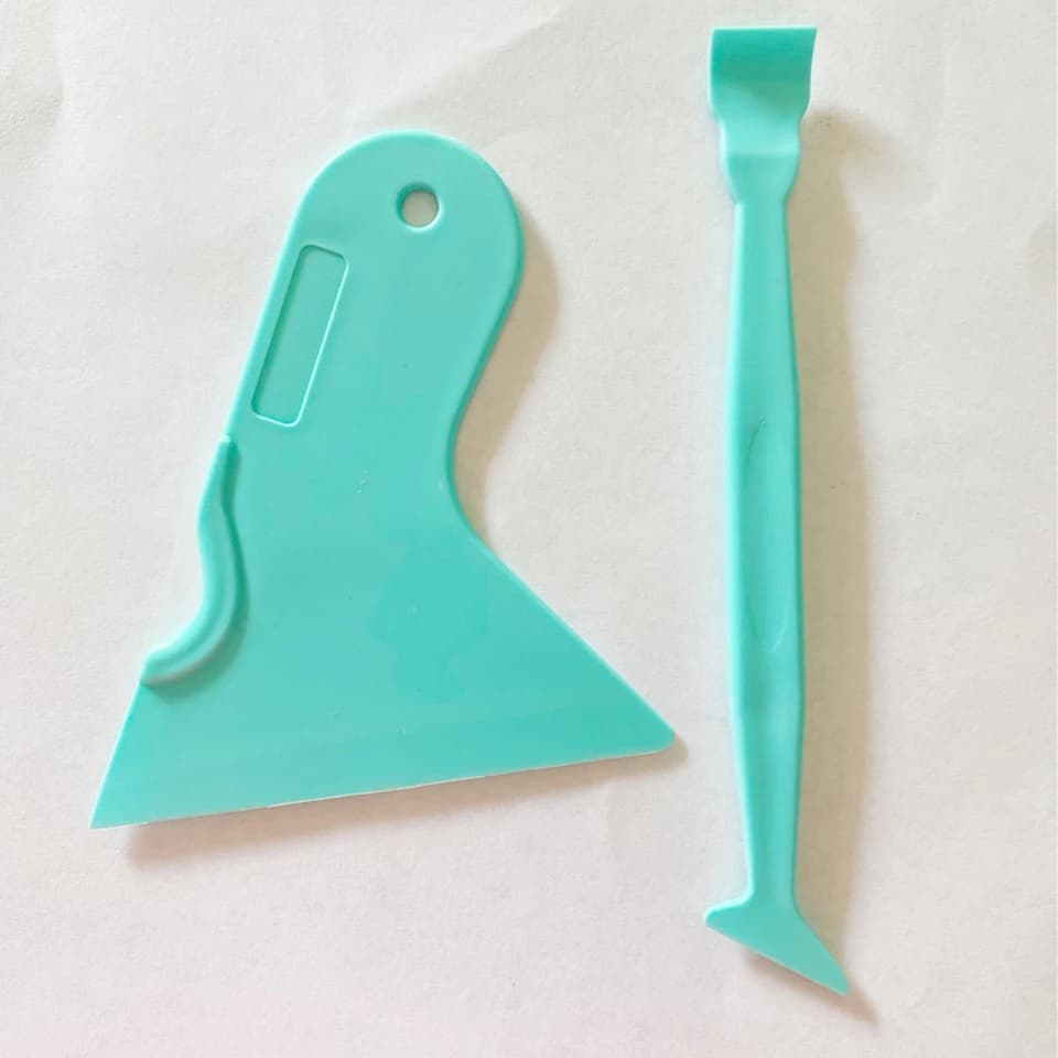 2PCS Vinyl Wrap Edge Tucking Tool Set for Car Color Change Film & PPF Installation, Double End and Triangle Trim Squeegee KLT-8