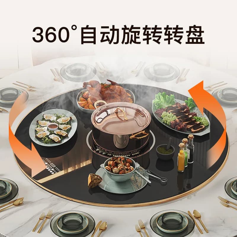 LTT rotating cutting board hot pot induction cooker meal insulation board household dining table automatic