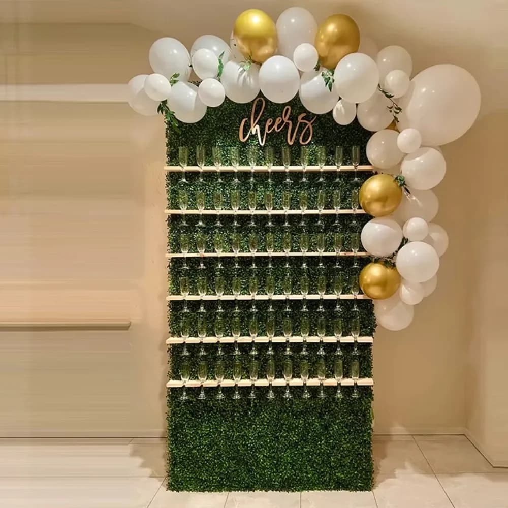 Events Party Supplies Wedding Engagement Decorations Green Grass Acrylic Champagne Wall Display Wedding