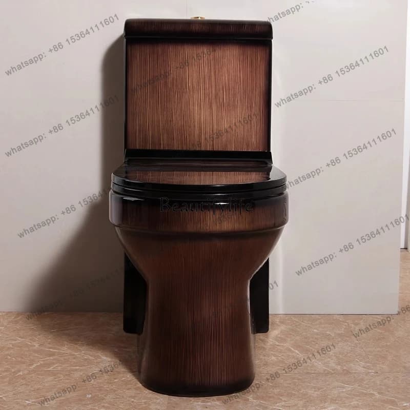 X4 Boutique high-end wood grain toilet siphon one-piece toilet toilet, ceramic