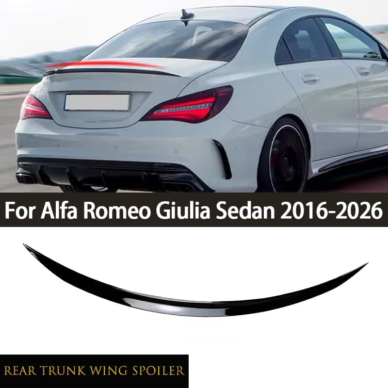 Car Exterior Tuning Rear Trunk Lid Spoiler Wing Stickers For Alfa Romeo Giulia Sedan 2016-2026 Auto Accessories