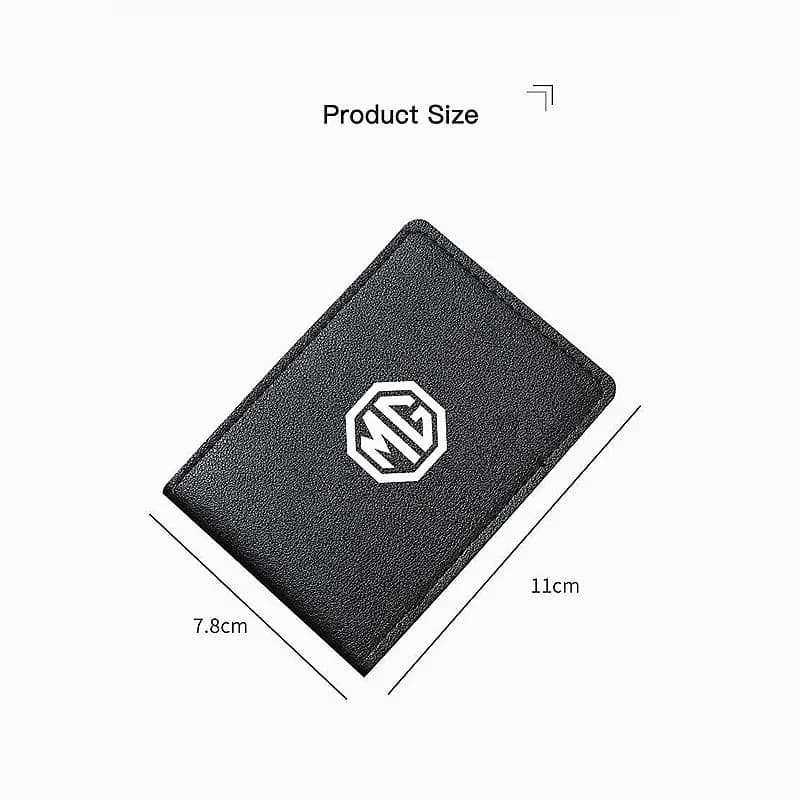 Car Leather Document Wallet Driver License ID Bank Card Protector For MG Mulan MG6 ZS HS MG4, MG Logo Card Holder Interior Auto