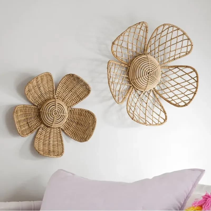 Northern Europe Flowers Wall Decoration Rattan Home Wall Decoration Creative Living Room Photography Background Wall