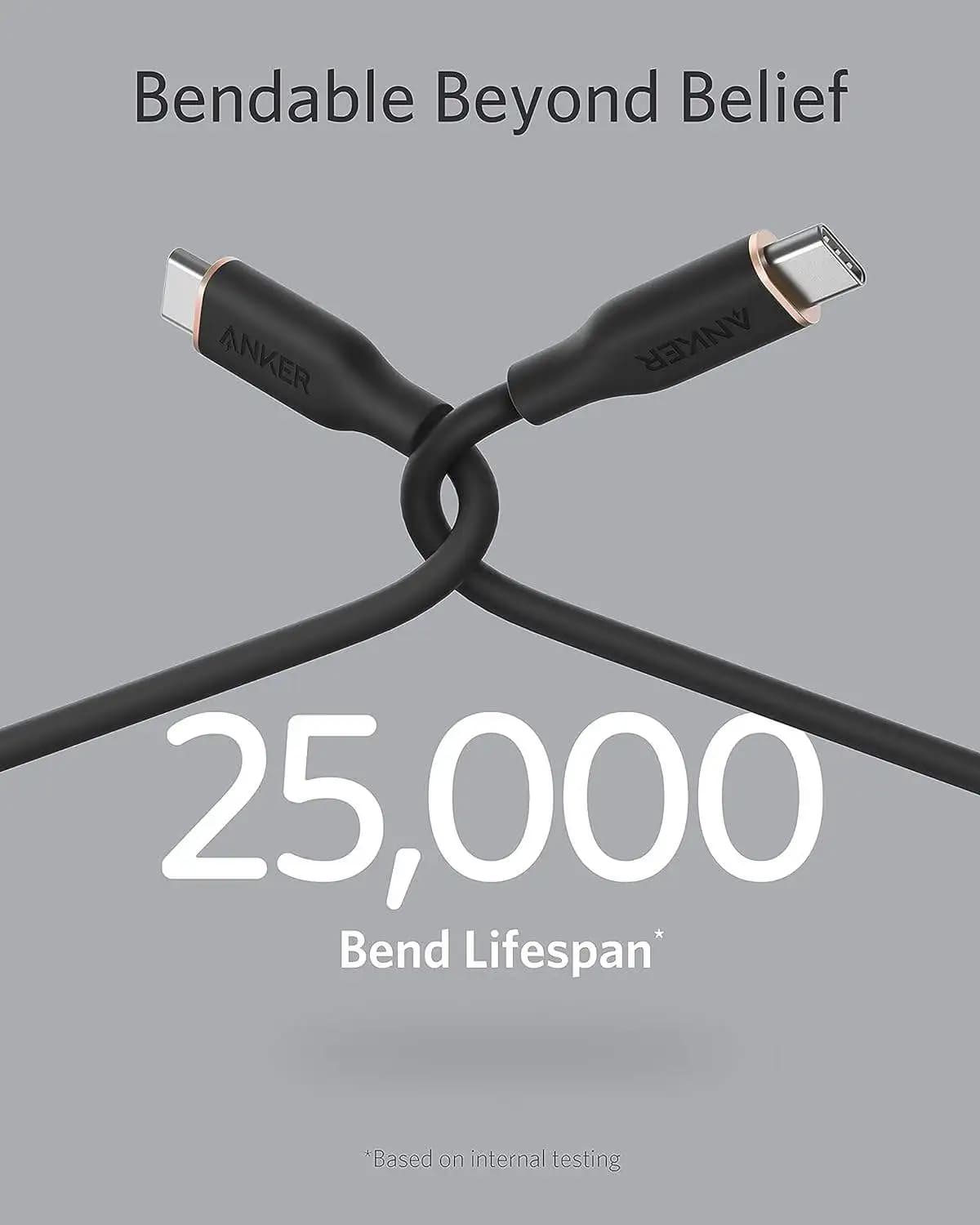 Anker 643 USB C to USB C Cable 3ft 100W Silicone Cable USB 2.0 Type C Portable Charging Cable Fast Charge