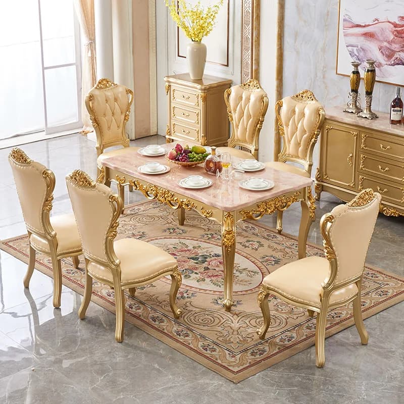 Small Space Decoration Dining Tables Square Gold Kitchen Modern Dining Tables Luxury Nordic Mesa De Jantar Furniture Home