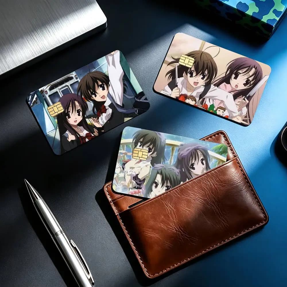 Katsura K-Kotonoha School Days  4pcs 1Set Card Stickers Small Waterproof Chip 4PCS Card Sticker Anti-Scratch