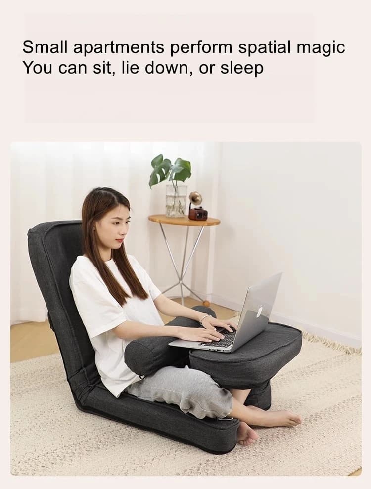 Multifunctional Lounge Chair, Tatami-Style Ergonomic Folding Chair, Bedroom & Balcony Japanese-Style Backrest Chair