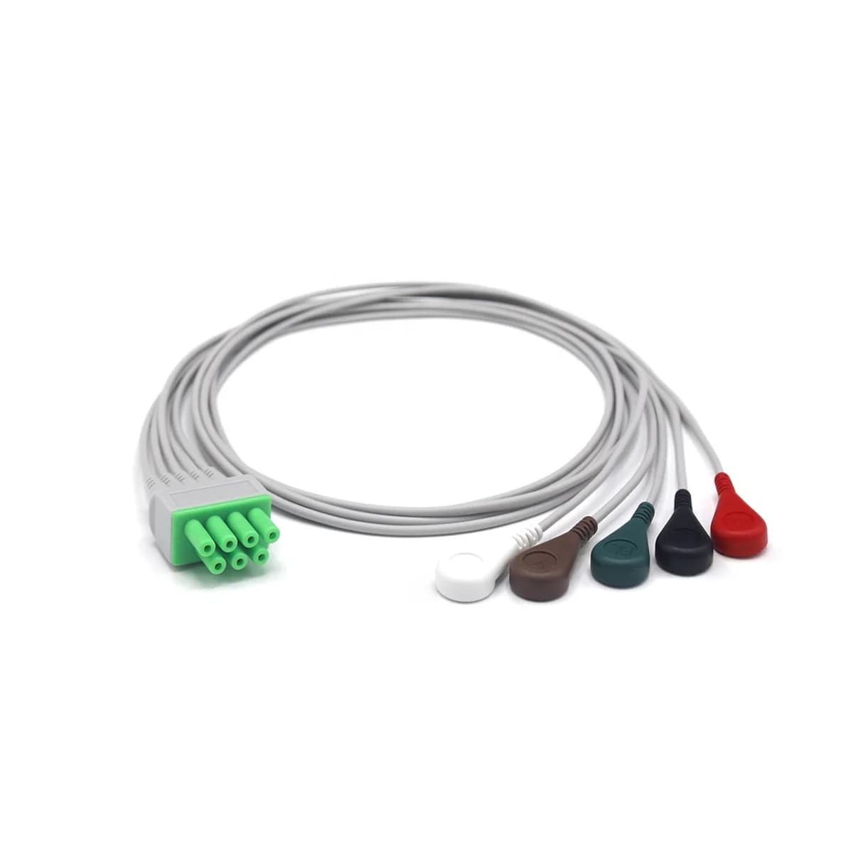 Compatible with Mindrays TEL-100 Holter ECG Recorder ECG Cable 5 Leads Snap Leads