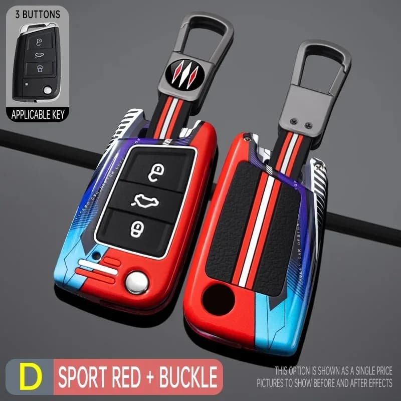 Metal Car remote key case cover shell For VW Volkswagen Golf 7 MK7 Tiguan MK2 SEAT Ateca Leon FR 2 Ibiza For Skoda Octavia A7