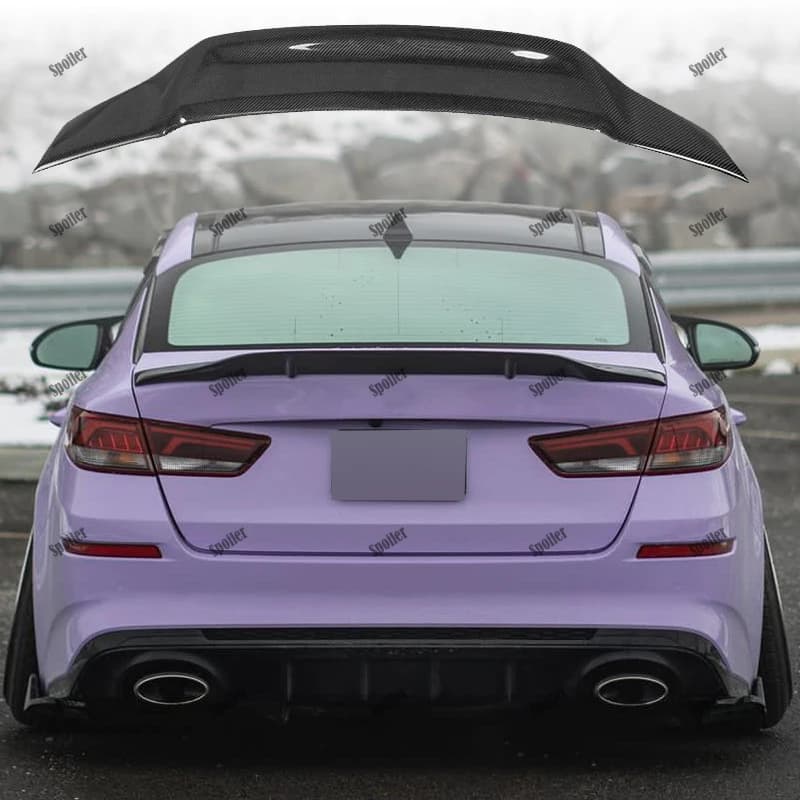 For Kia Optima K5 GT 2020 2021 2022 2023 K5 DL3 Spoiler  Gloosy Black/ Carbon Fiber Look Rear Roof Trunk Lip Spoiler Wing