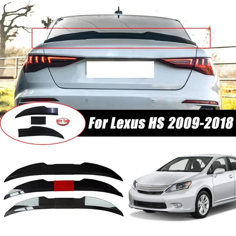 3pcs Sedan Rear Trunk Spoiler For Lexus HS 2009-2018 Adjustable DIY Modified Trunk Spoiler Automotive Accessories