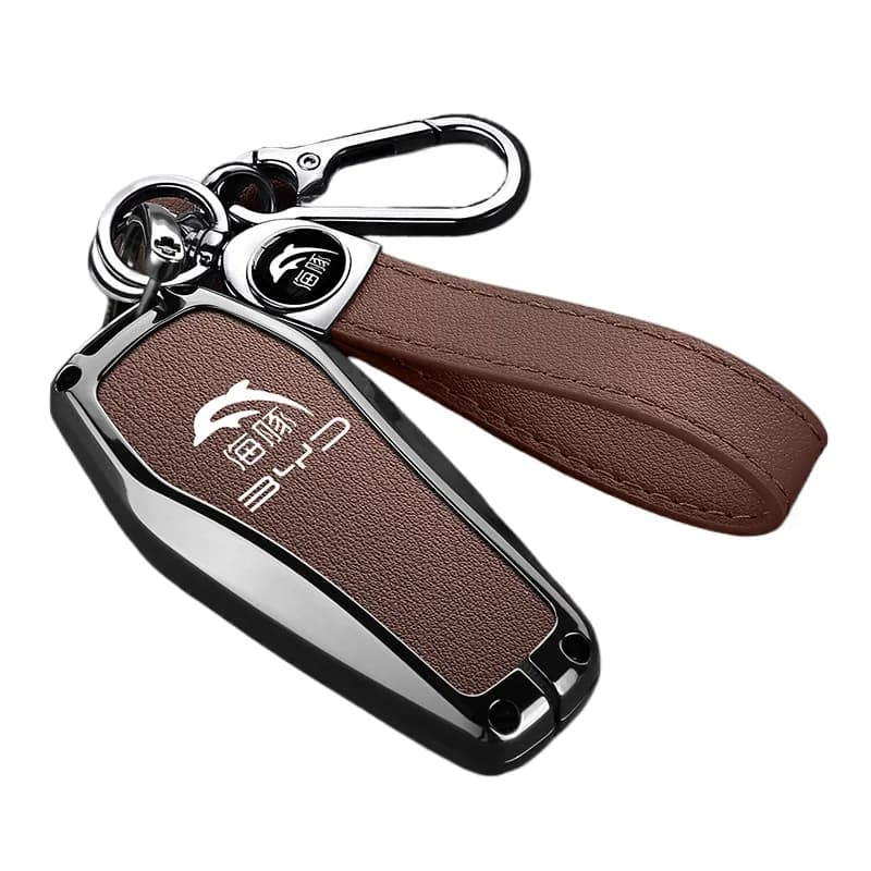 Premium Zinc Alloy Key Cover Case for BYD Dolphin (2021) - Protective Key Fob Shell Key Bag Chain