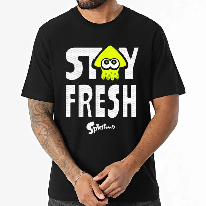 Cute Cartoon Videogame Splatoon Gift T Shirt for Gamer 1231 Short Sleeve Graphic Clothes 100% cotton Unisex Tee US Size S-6XL