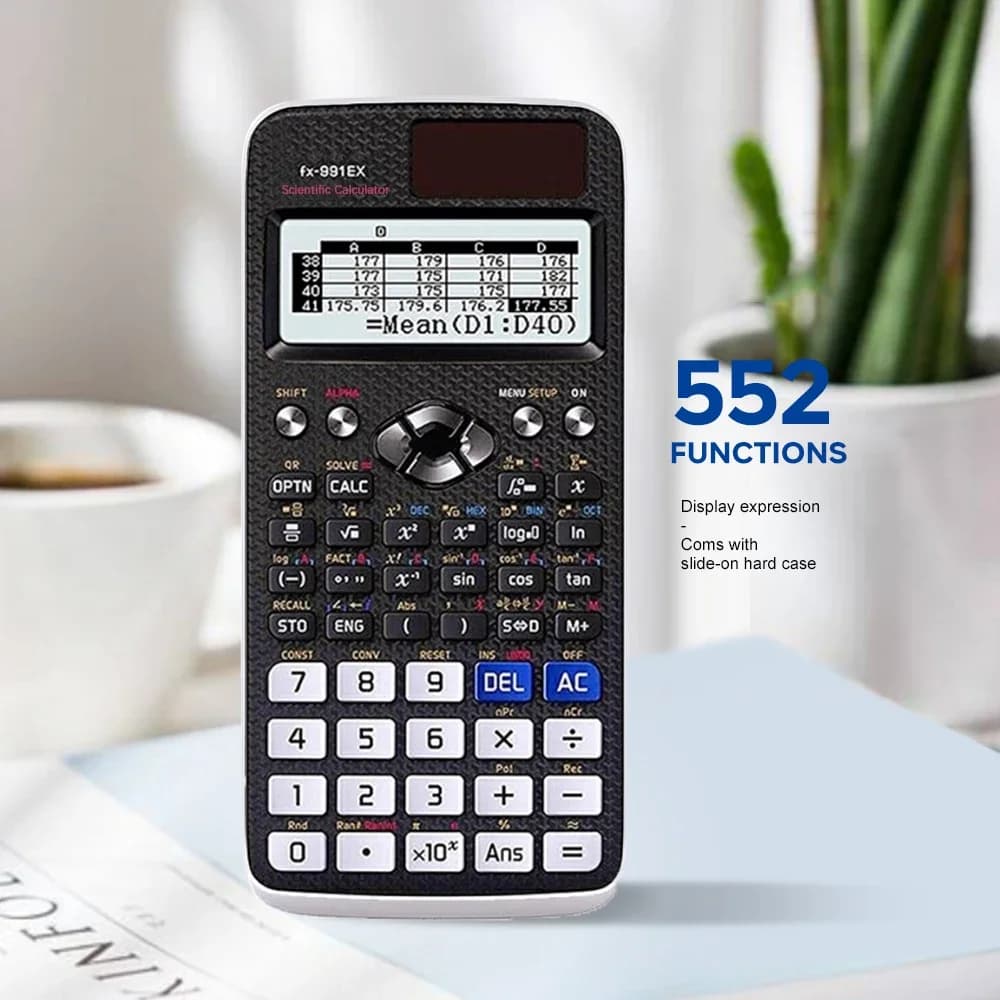 Multifunctional scientific calculator with 552 functions, designed specifically for students taking exams; function calculator