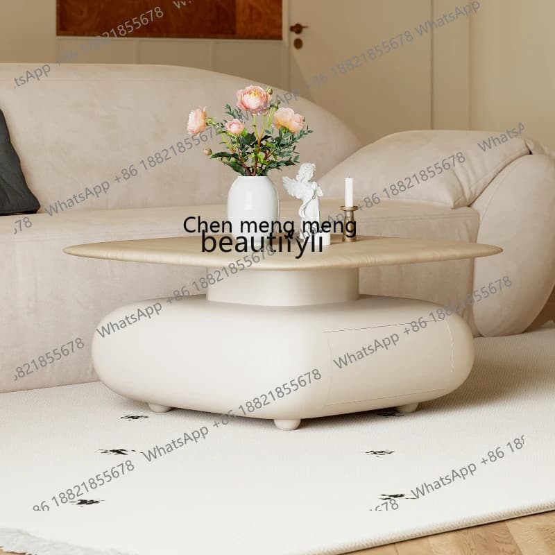 X   Nordic Log Style Square Coffee Table Sofa Small Living Room Home Modern Simple High Sense
