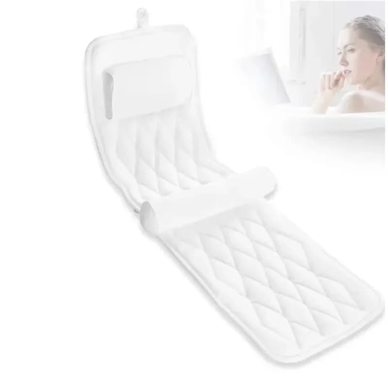 Full Body Bath Pillow for Tub SPA Air Mesh Breathable Bath Pillow Mat with Powerful Suction Cups