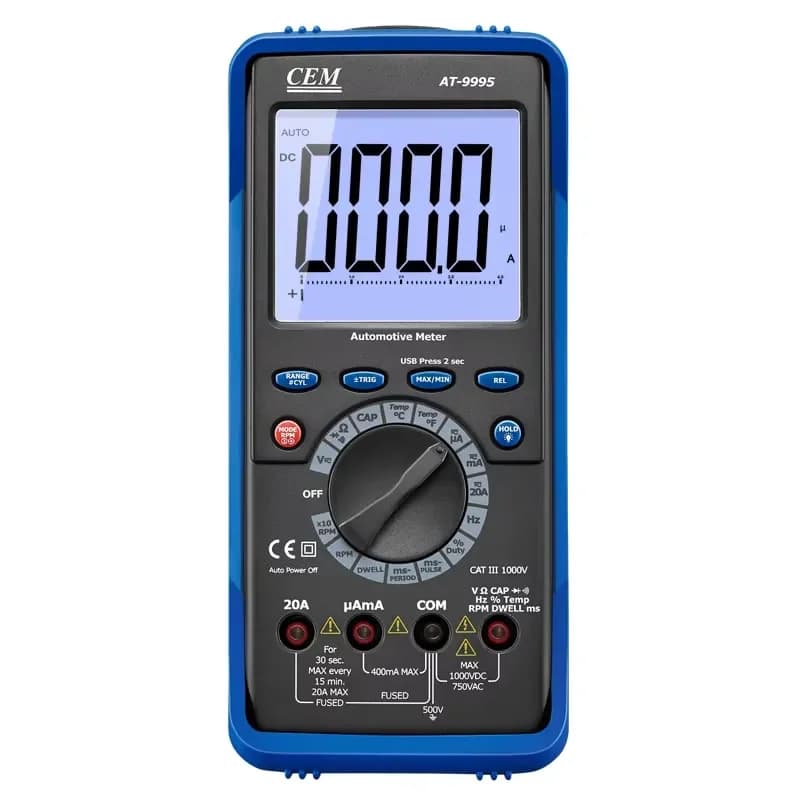 for CEM AT-9995 Digital Multimeter 0-1000V 0-20A AC DC 4-Digit Display Measures Voltage Current Resistance Industrial Use