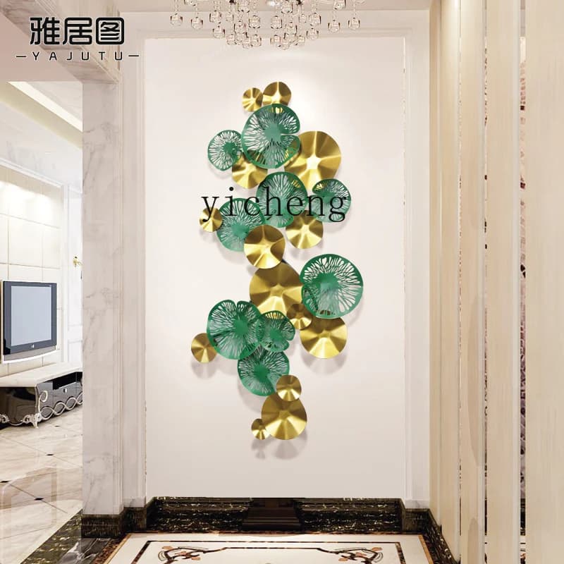 L7-10  wall interior decoration metal wrought iron hollow lotus leaf wall decoration pendant
