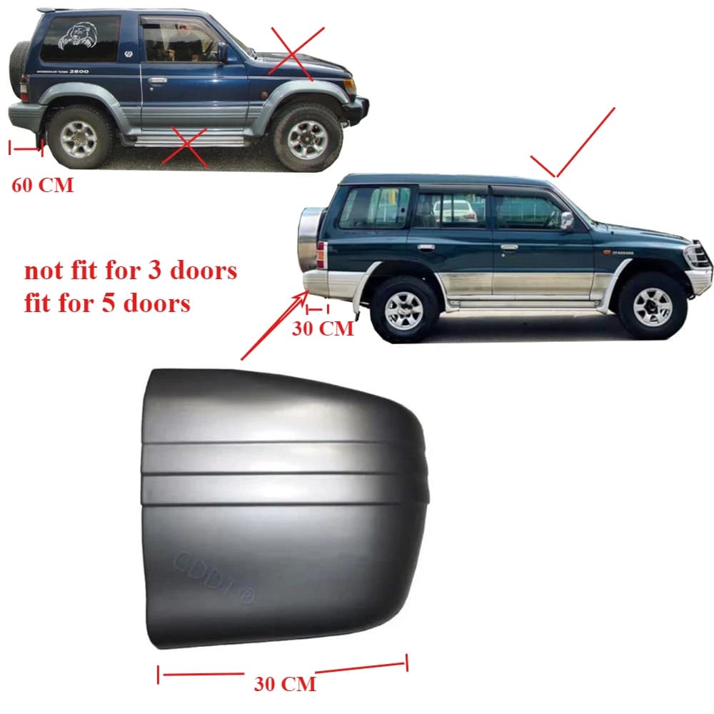 1 Piece 5 Doors Rear Bumper Corner Cover for Pajero V20 Silver MB831053 No Screws Bumper Kit for Montero V30 V40 Wide or Narrow