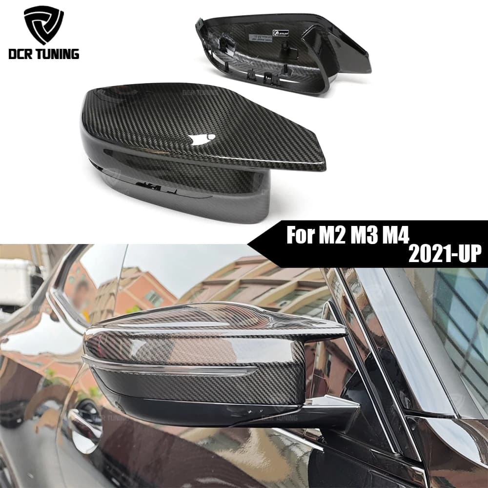 M2 M3 M4 Dry Carbon Fiber Side Door Mirror Cover For BMW 2021-25 M2 G87 M3 G80 M4 G82 G83 Replacement RearView Mirror LHD RHD