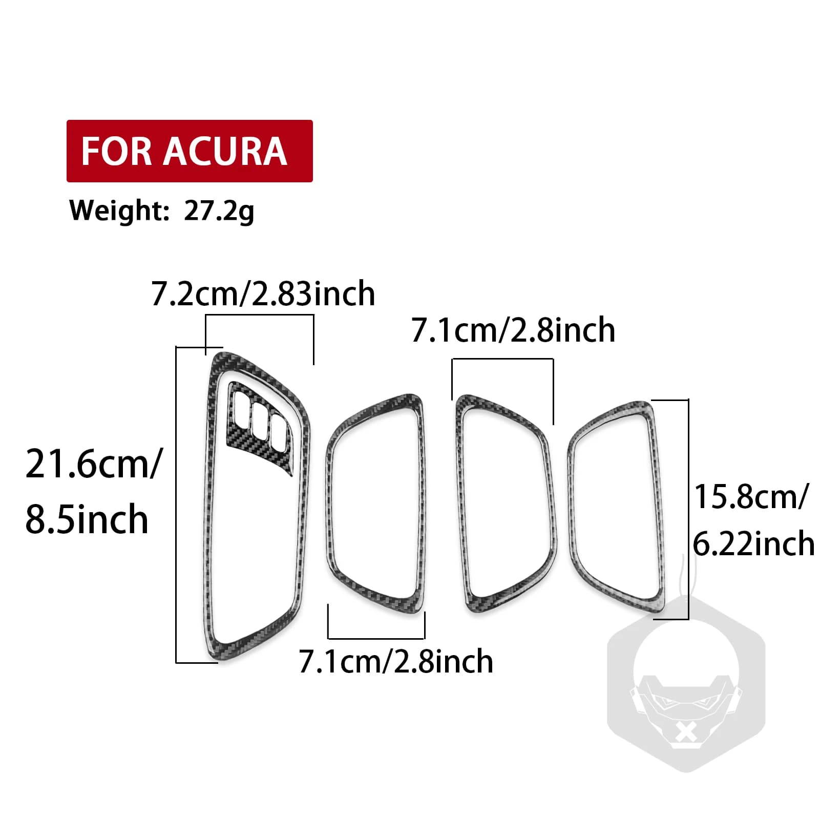 Carbon Fiber Inner Door Handle Button Set Panel For Acura TLX 2015—2020 Car Accessories Interior Cover Trim Sticker Modification