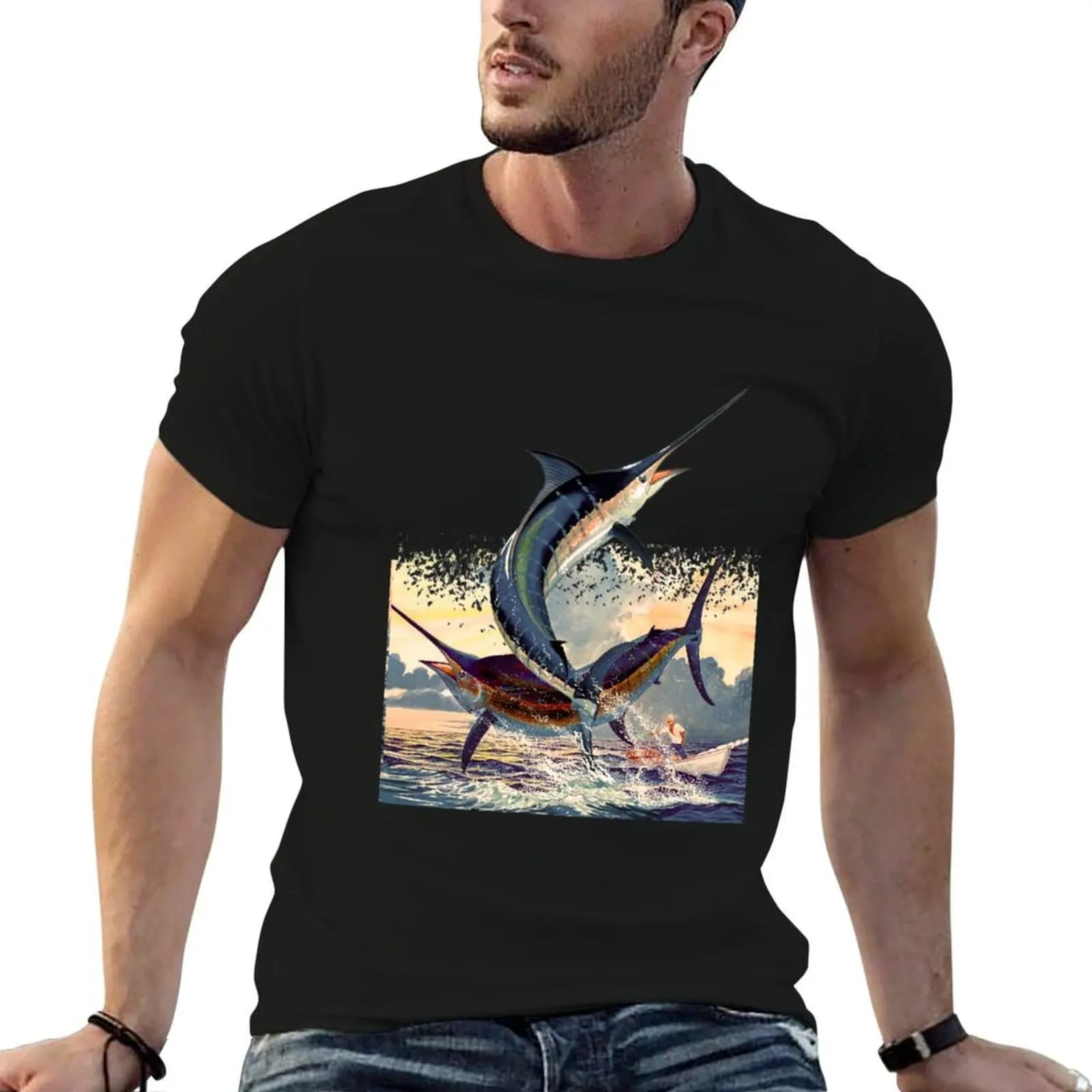 guy harvey fisshing T-Shirt cotton man t-shirts sports fans cotton t shirt men