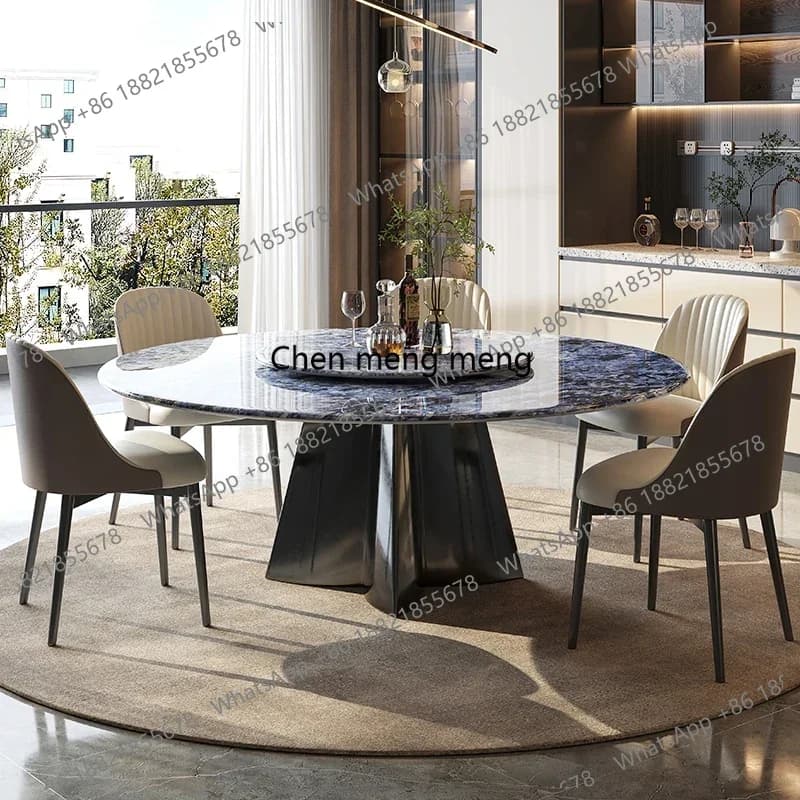 Rotate Round Dining Table Coffee Lounge Designer Luxury Dressing Lounge Dining Table Hallway Juegos De Comedor Office Furniture