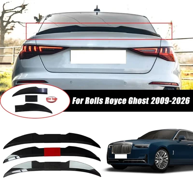 3pcs Sedan Rear Trunk Spoiler For Rolls Royce Ghost 2009-2026 Adjustable DIY Modified Trunk Spoiler Automotive Accessories