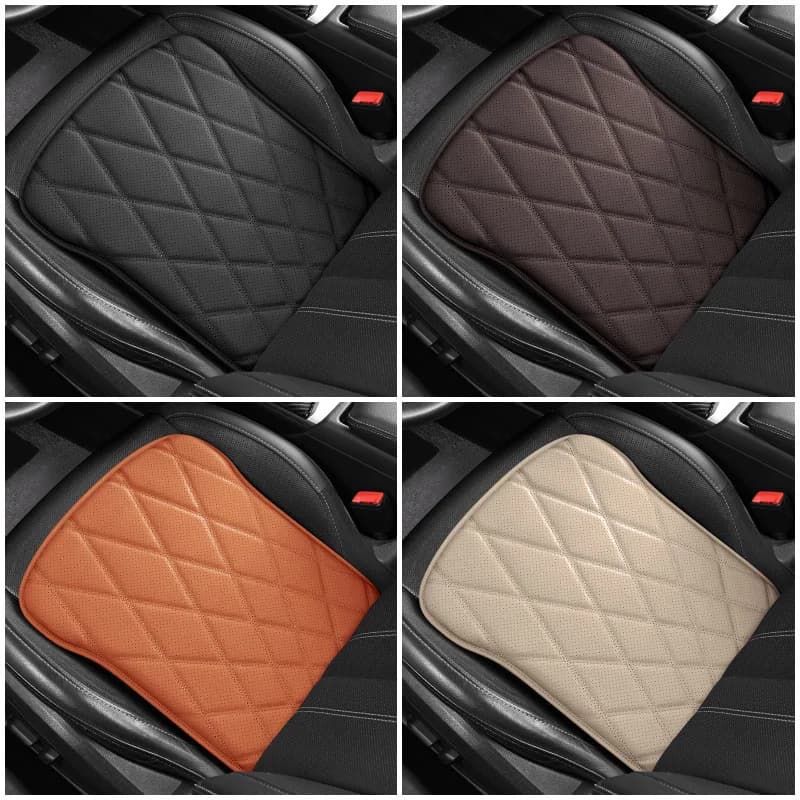 Car Seat Cushion Driver Seat Cushion with Comfort Elastic Sponges & Non-Slip Leather Vehicles Office Chair Car Pad Seat Cover