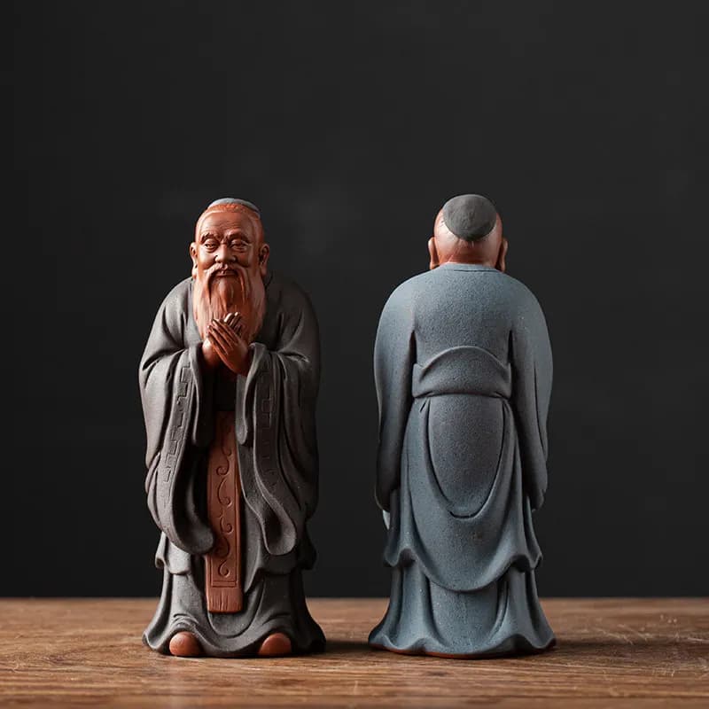 Traditional Chinese Ceramic Confucius Statue Ornament Sage Historical Figure Sculpture Home Desktop Decoration Crafts