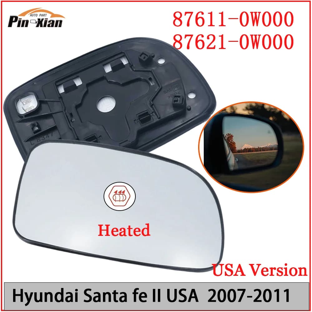 Rearview Mirror for Car for USA HYUNDAI Santa Fe 2007-2011 With Heated Car Parts Exterior Parts 87611-0W000 87621-0W000
