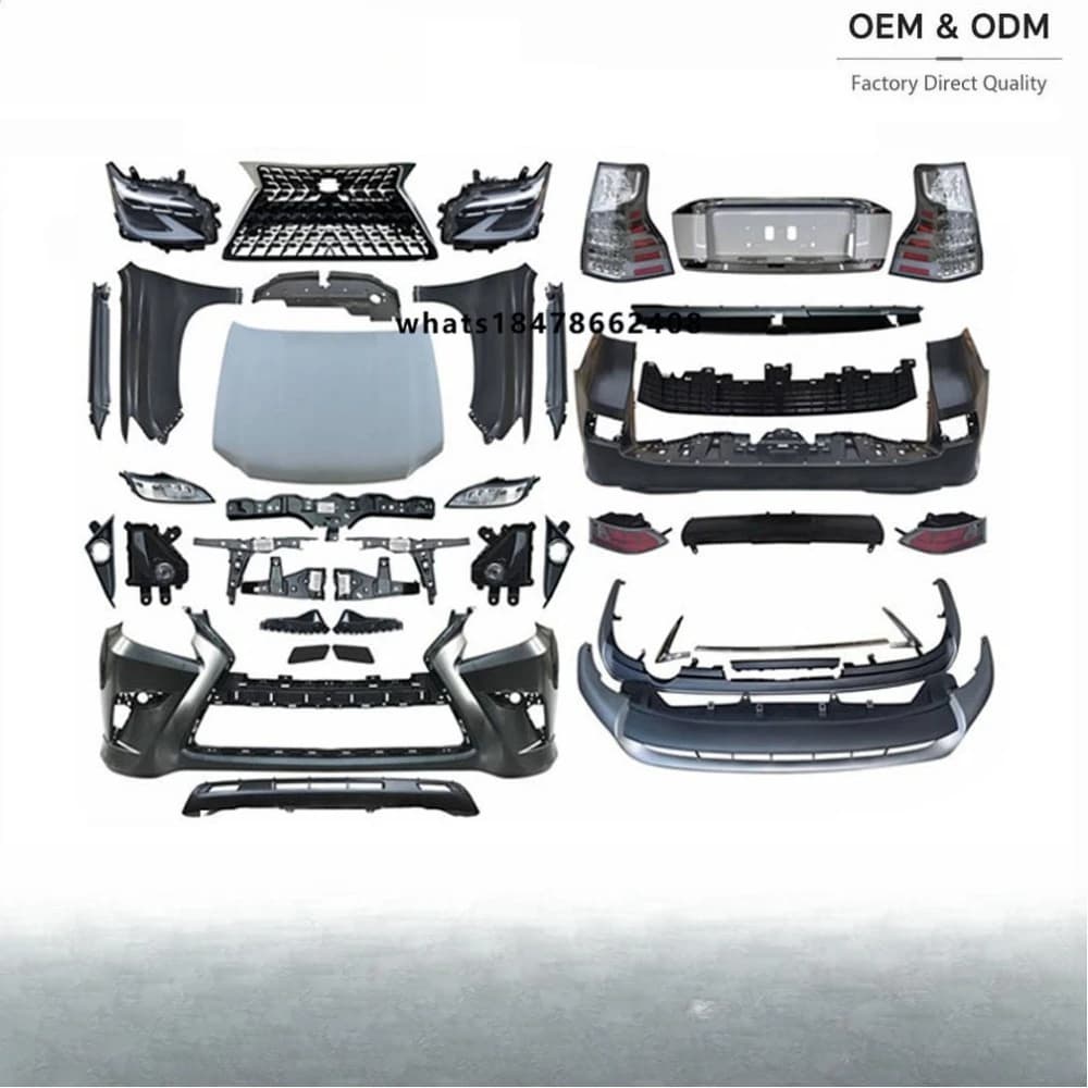 New Auto Parts Body Kit for 2010-2019 BLACK Update to GX460 2021 Model Front and Rear Bumper