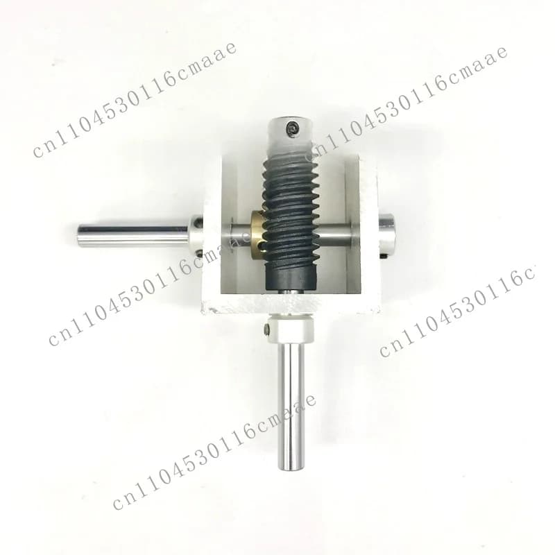 Worm gear reducer small gearbox, 90-degree right-angle reversing gearbox, 1:10 ratio gearbox, angle gear ratio 1:20