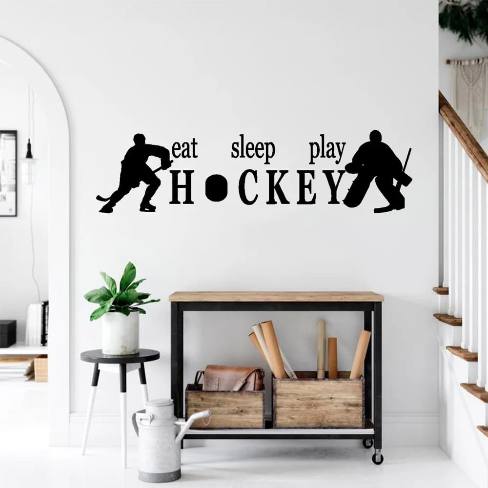 1 pc new hockey Personalized Name Wall Sticker Wall Decal Sticker Home Decor Kids Room Nature Decor Decal Creative Stickers