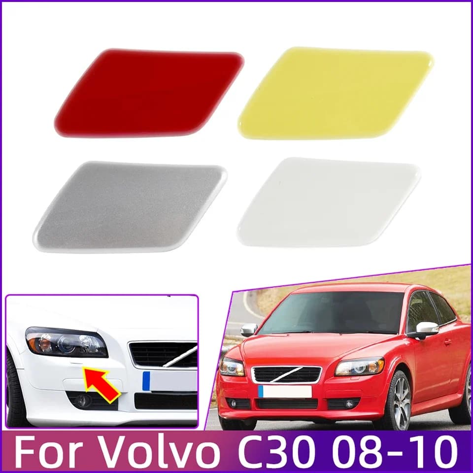 Auto Front Bumper Headlight Washer Nozzle Cover Cap For Volvo C30 2008 2009 2010 30655933/30655934 Headlamp Cleaner Spray Lid
