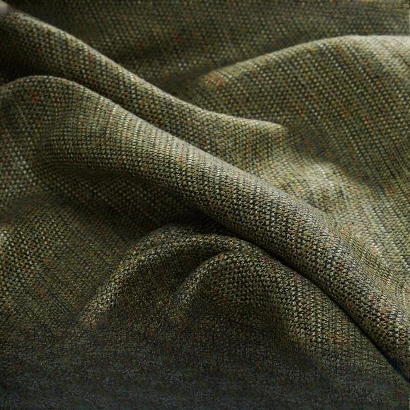 Wool + cotton green small fragrant tweed fabric, width 140CM about 400G
