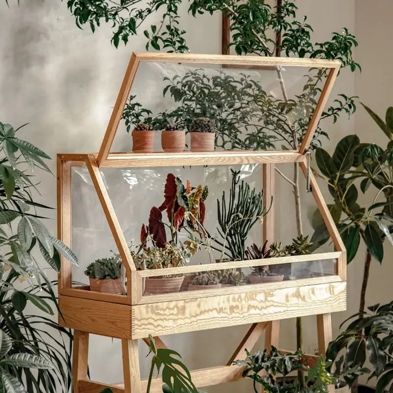 Plant solid wood flower shelves, indoor living room floor-to-ceiling simple modern balcony succulent shelves