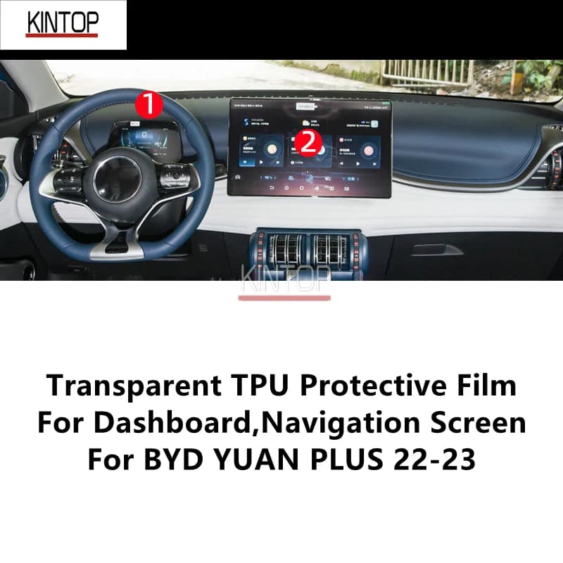For BYD YUAN PLUS 22-23 Dashboard,Navigation Screen Transparent TPU Protective Film Anti-scratch Repair Film Accessories Refit