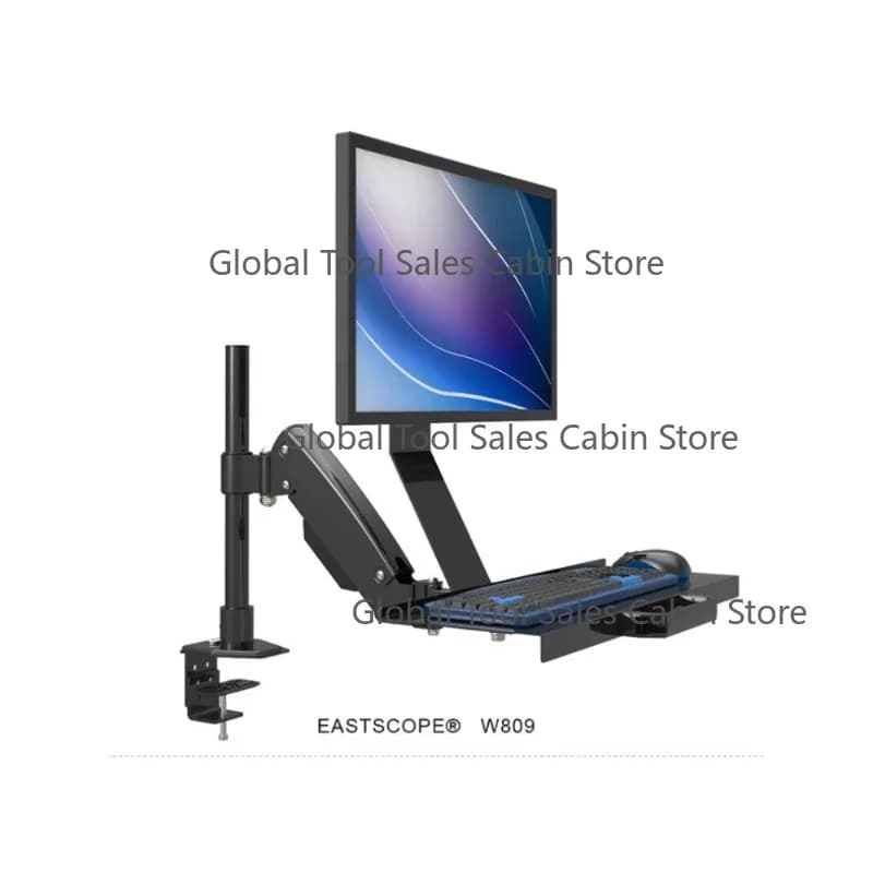 W809 Desktop Mount Full Motion Spring Arm Computer Keyboard Mount Holder Stand Sit-Stand Workstation