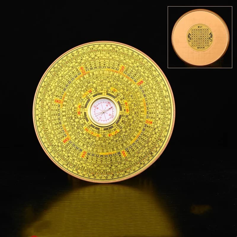 Chinese Feng Shui Compass Plate Luopan, Traditional Geomancy Bagua Feng Shui Tool Decoration