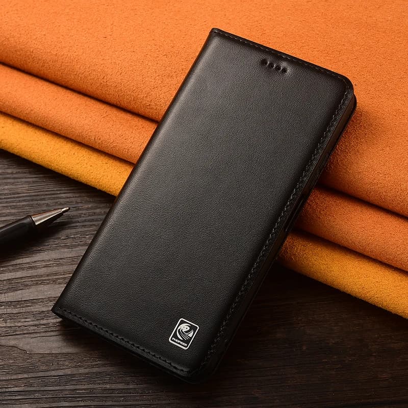 Genuine Leather Flip Case For Oneplus 13 13T 13R 15 Pro Phone Cover Card Cases Napa Pattern Handmade