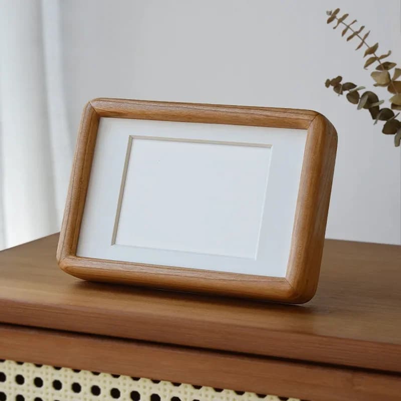 Solid Wood Picture Frame Black Walnut & Cherry Wood Rounded Corner Photo Frame, Natural Wood Artwork Frame Home Decor