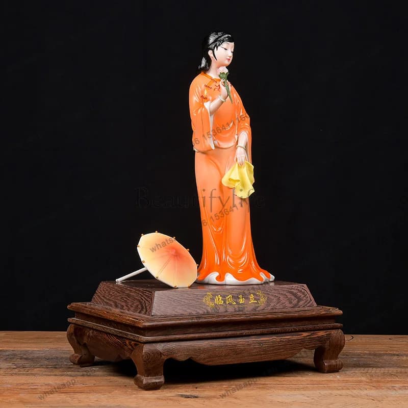 Home Decoration Vintage Ceramic Ornaments Chinese Beauty Figure Sculptures Study Sculptures Crafts Paris Statues Home Decor