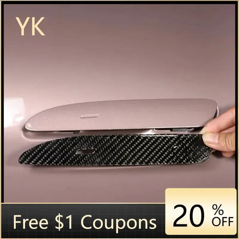 For Porsche Taycan 2019-2024 Soft Carbon Fiber Car Door Handle Frame Panel Trim Sticker Car Accessories