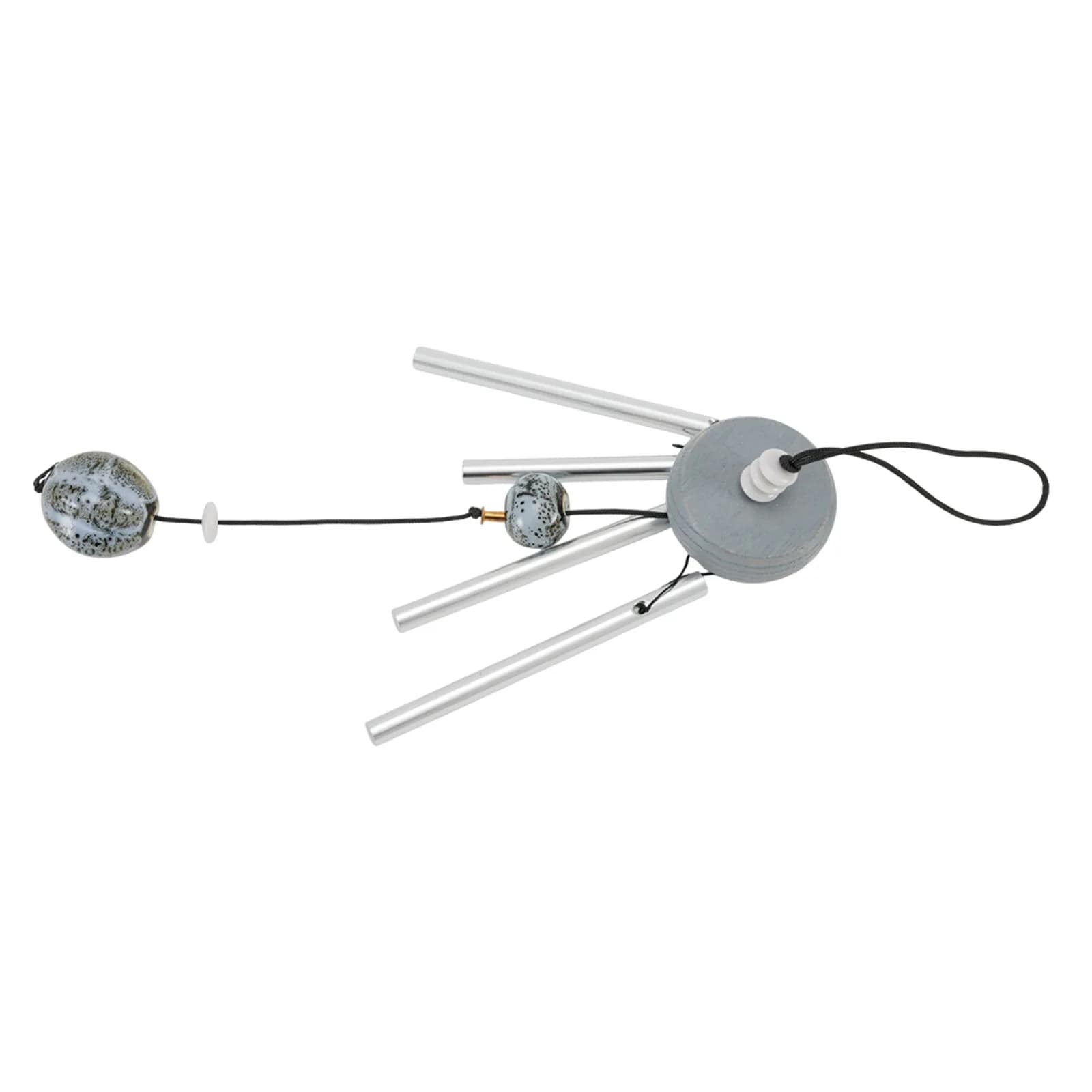 Four-Tube Outdoor Wind Chime Constructed from Aluminum and Wood with Diamond Configuration for Consistent Chime Pattern