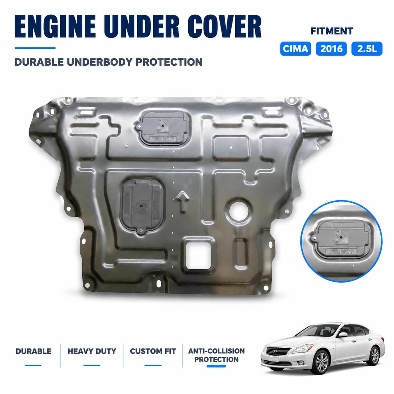 Heavy Duty Anti Collision Custom Fit Engine Skid Plate Underbody Protection For Ford Focus 2019-2022 1.5L 1.0T 1.5T