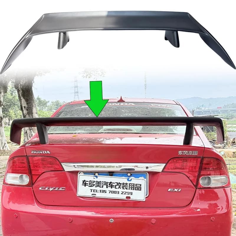 For 06 11 Honda Civic 8th Gen FD2 Top Wing Trunk Spoiler FD1 FD2 FD3 FD4 FD5 FD6 FD7 FA1 FA2 FA3 FA4 FA5 FG1 FG2 Aero Styling