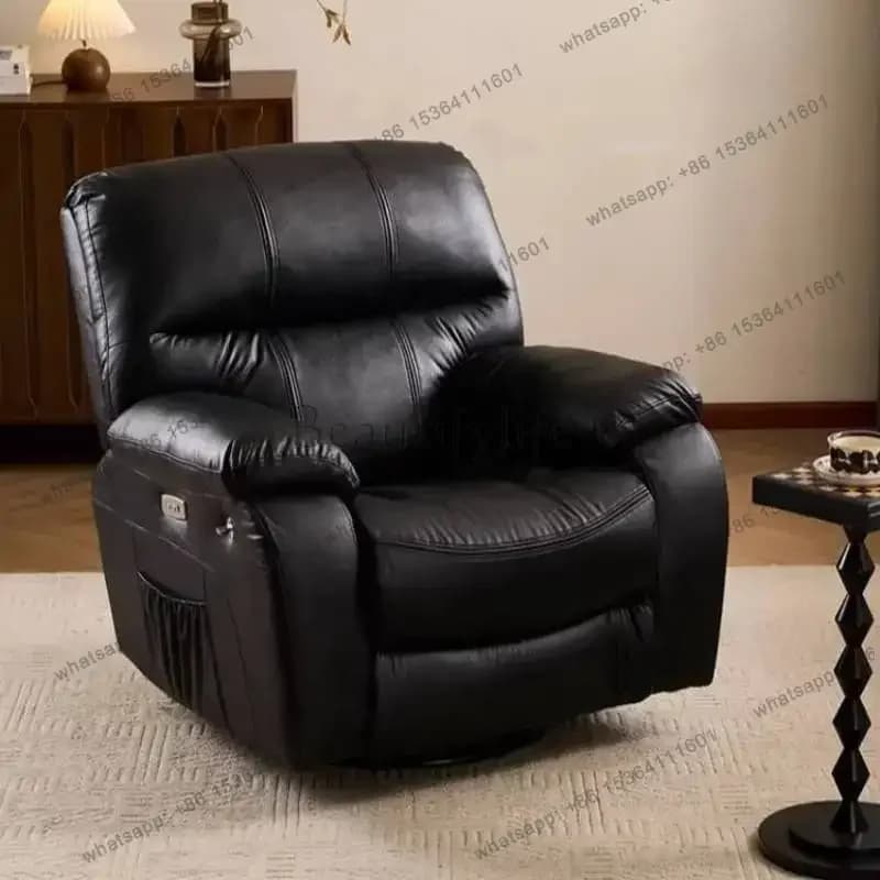 LJY Cheap Black Electric Recliner Sofas Design Cheap Luxury Modern Living Room Sofas Single Quality Divano Soggiorno Furniture