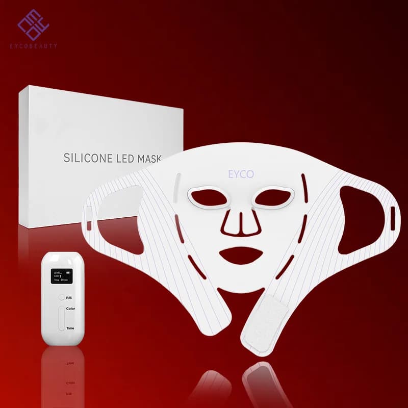 High Quality Skin Care Silicone Face and Neck Led Light Therapy Masks Facial Infrared Red Light Therapy for Face