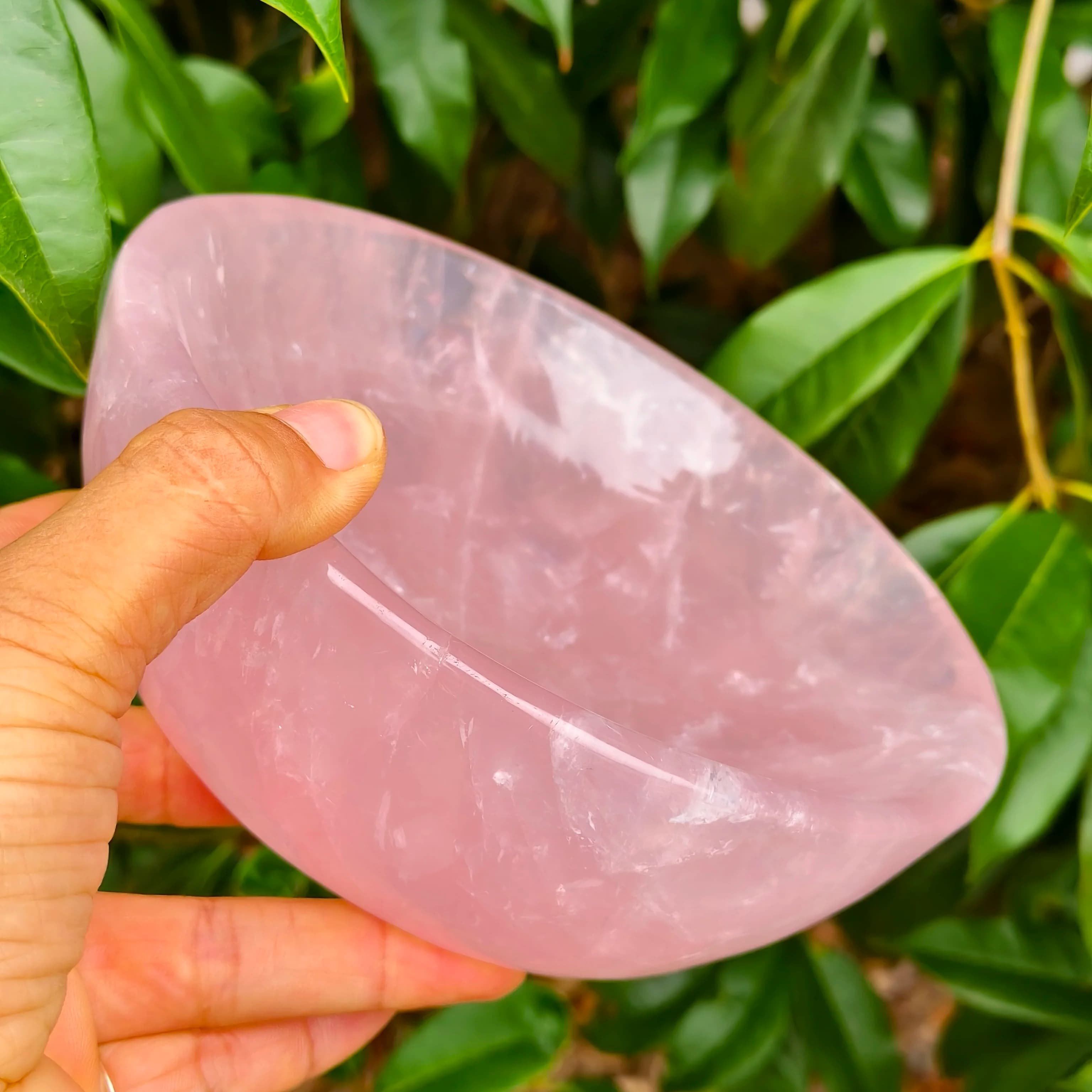 Natural Formed!  Cherry Blossom Pink Crystal Bowl, Pink Quartz Crystal Ore, Hand-Polished Bowl, Mineral, Reiki, Healing